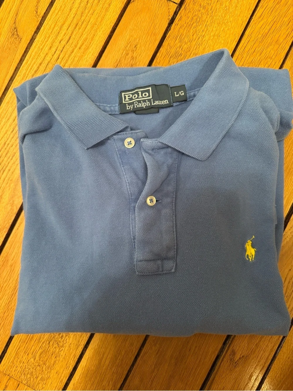 Ralph Lauren Blue Short-Sleeve Polo with Yellow Pony